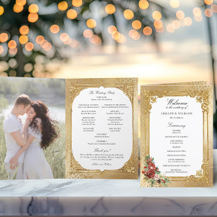 Programa Navidades de Opulencia Dorada Boda Floral