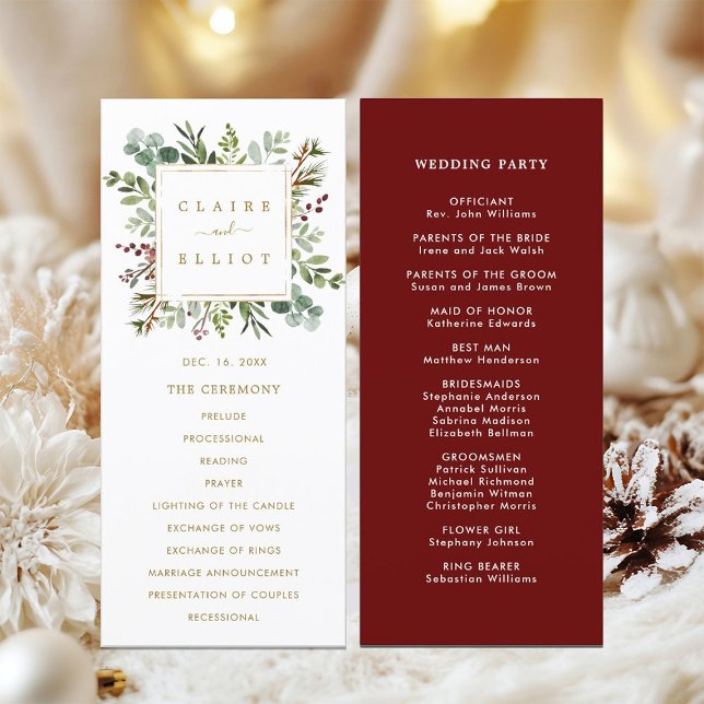 Programa Navidades de Verdor Botánico Boda de Oro Feriado (Front & Back)