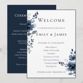 Programa Navy Blue Botanical Wedding
