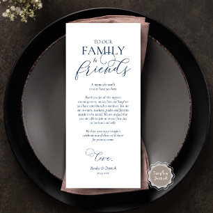 Programa Navy Blue, Dinner Place Setting Gracias Card