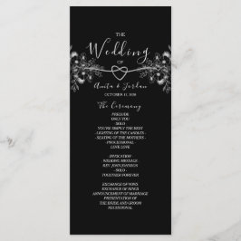 Programa Negro elegante con encaje de plata