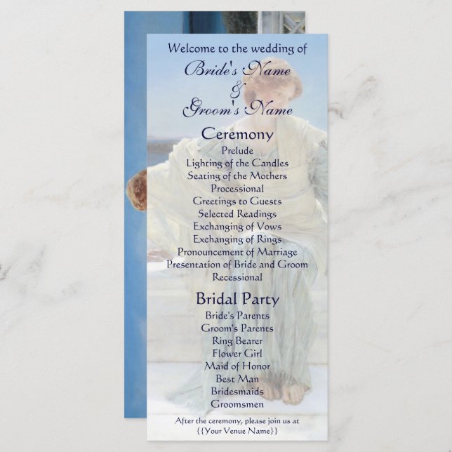 Programa No me preguntes más por Alma Tadema Boda (Anverso / Reverso)