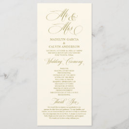Programa Nuevo Sr. y Sra., Vintage Gold, Boda Ceremony Pro