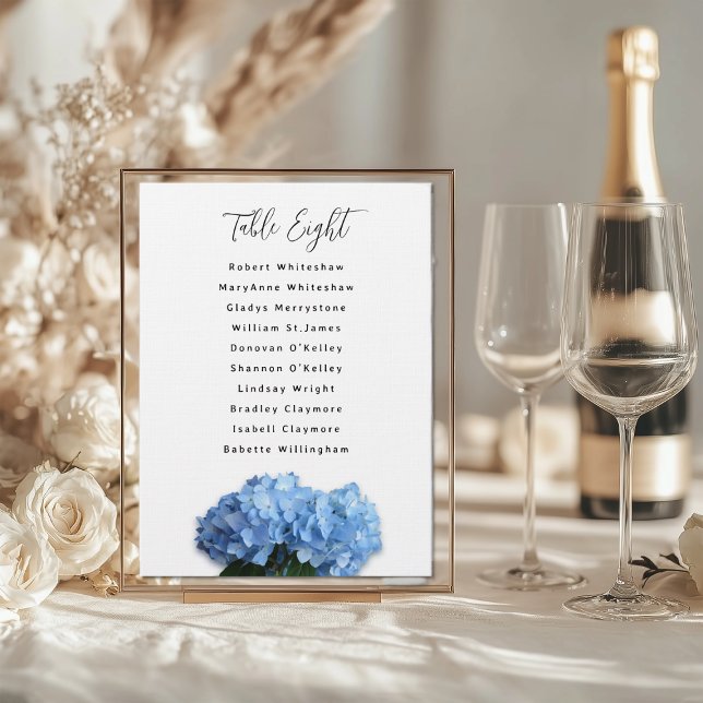 Programa Número de mesa de boda de Hortensia Azul Asientos  (Subido por el creador)