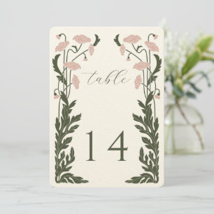 Programa Número de mesa floral Art Nouveau
