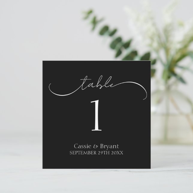 Programa Número de tabla de Boda blanco y negro de Moda mod (Anverso de pie)