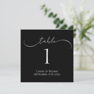 Programa Número de tabla de Boda blanco y negro de Moda mod