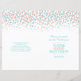 Programa nupcial verde azulado de coral de puntos