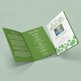 Programa Obituario Funeral Irlandés Orden de Servicio Clove