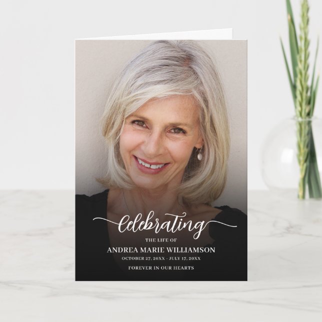 Programa Obituario Funeral Orden de Servicio Foto (Anverso)