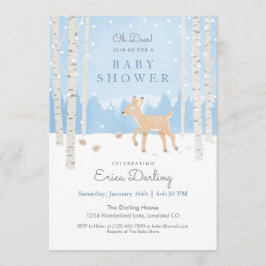 Programa ¡Oh Ciervo! tema de baby shower de bosque | azul