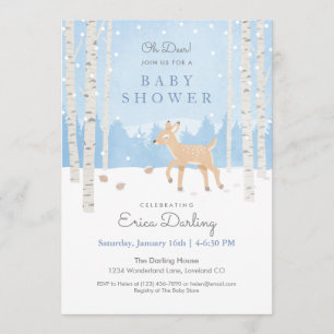 Programa ¡Oh Ciervo!  tema de baby shower de bosque   azul 