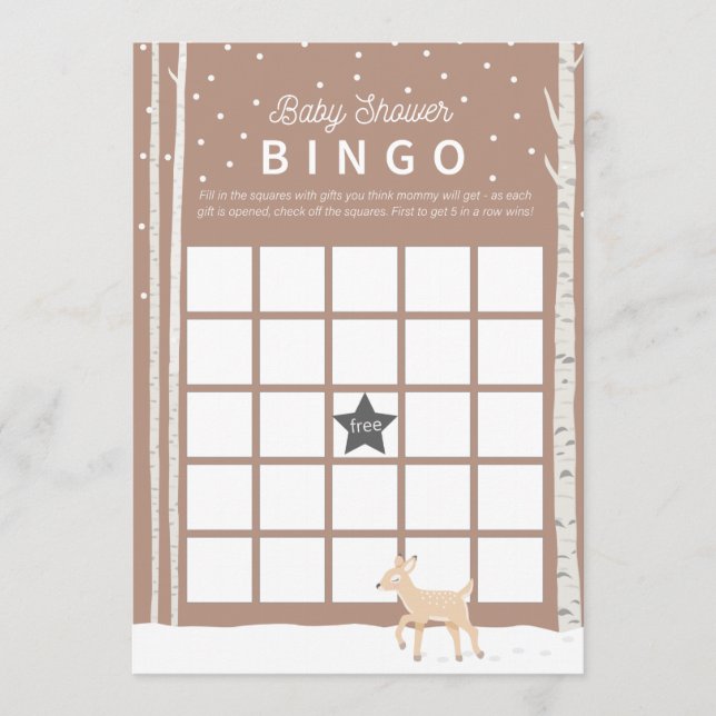 Programa Oh Deer - Juego de Baby Shower BINGO (Anverso)