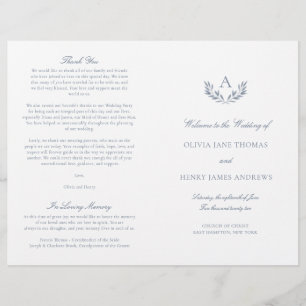 Programa Olivia Elegant Dusty Blue Doble Wedding