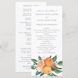 Programa Orange Blossoms Citrus Botanical Wedding 