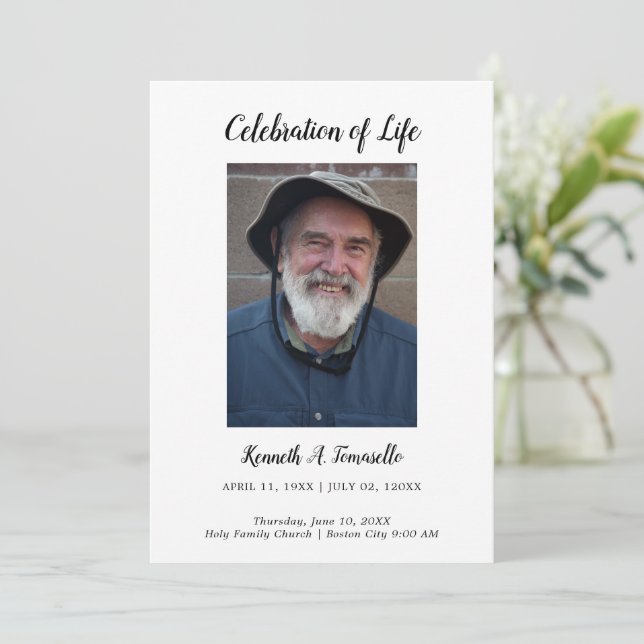 Programa Orden Clásico de Servicio Funeral Foto Plano (Anverso de pie)