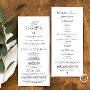 Programa Orden de Ceremonia de Boda Clásica Moderna