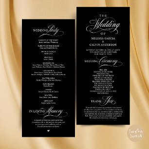 Programa Orden de Ceremonia de Boda Clásico y Elegante