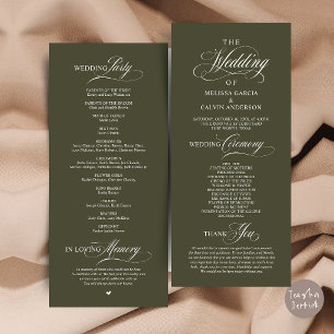 Programa Orden de Ceremonia de Boda Clásico y Elegante