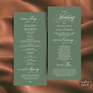 Programa Orden de Ceremonia de Boda Clásico y Elegante