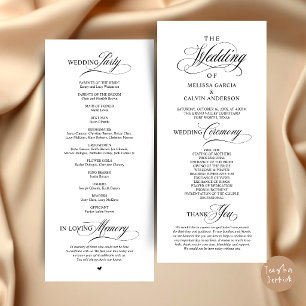 Programa Orden de Ceremonia de Boda Clásico y Elegante