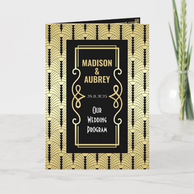Programa Orden de Ceremonia de Oro Negro Art Deco (Anverso)