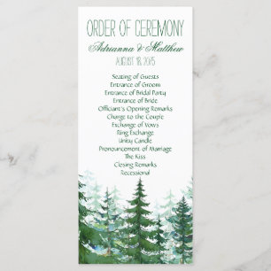 Programa Orden de Ceremonia del Boda del Árbol del Par