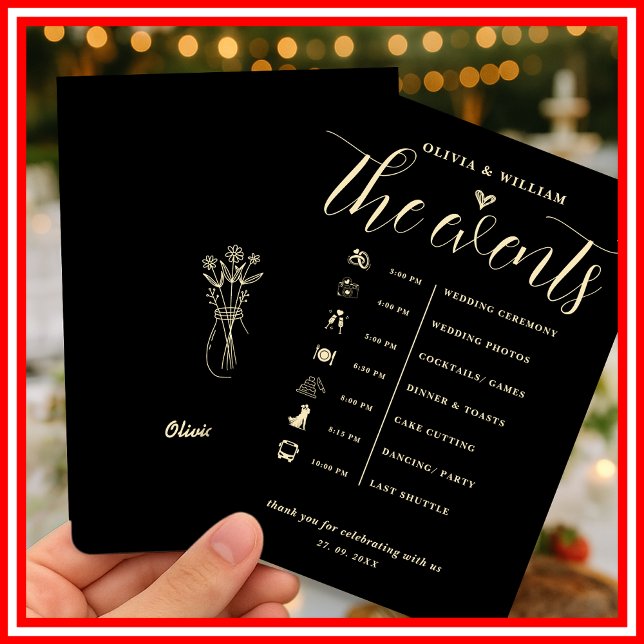 Programa Orden de eventos de Boda amarillo con man (Subido por el creador)