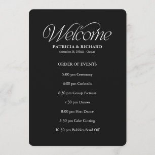 Programa Orden de eventos de la boda Cronología Calendario