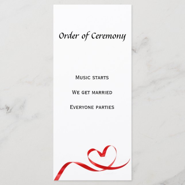 Programa Orden de la Ceremonia 4" x 9" Rackcard (Anverso)