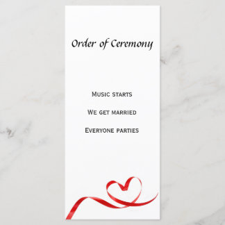 Programa Orden de la Ceremonia 4" x 9" Rackcard