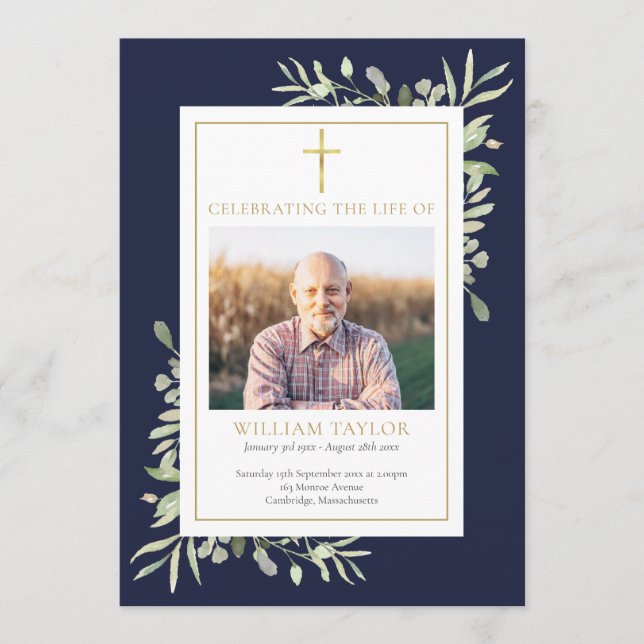 Programa Orden de servicio conmemorativo de funeral cristia (Anverso)