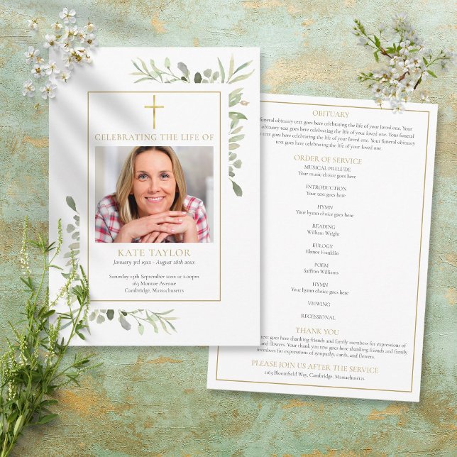 Programa Orden de servicio conmemorativo de funeral cristia (Subido por el creador)