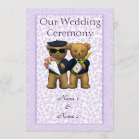 Orden de servicio de Boda gay Teddy Bears pareja