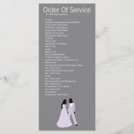 Programa Orden de servicio de dos novias Boda (Lilac y Gray