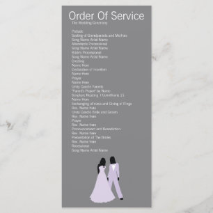 Programa Orden de servicio de dos novias Boda (Lilac y Gray