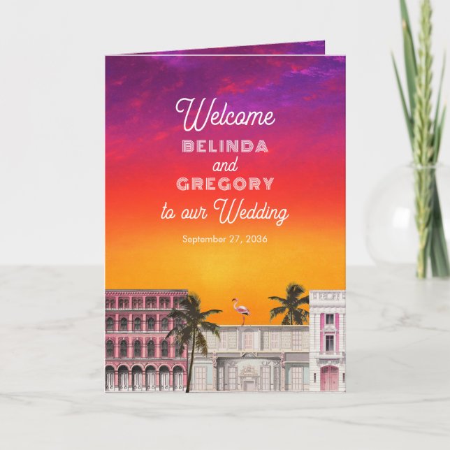 Programa Orden de Servicio de la Boda en Miami Beach Rainbo (Anverso)