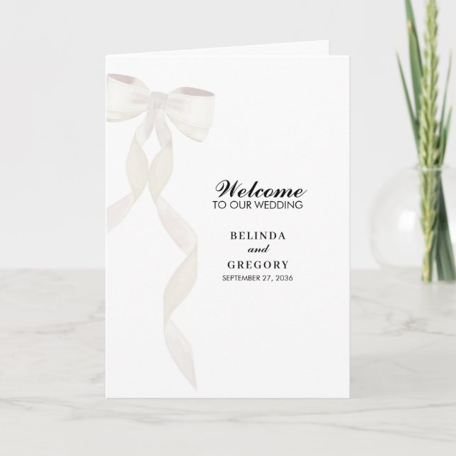 Programa Orden de servicio de la cinta de Boda de cinta bla (Anverso)