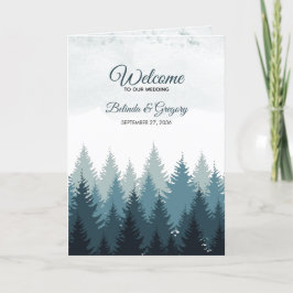 Programa Orden de servicio del Boda de bosques de pinos