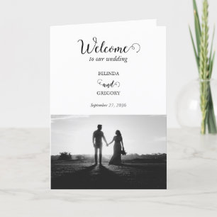 Programa Orden de servicio del Boda de fotografías en blanc