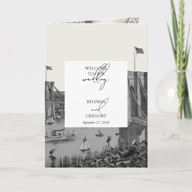 Programa Orden de servicio del Boda de Nueva York (Anverso)