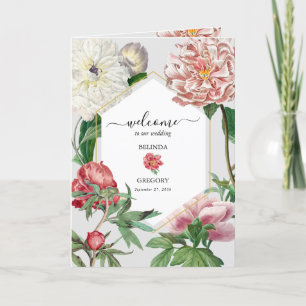 Programa Orden de servicio del Boda de Peonies Blancos Rosa