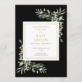 Programa Orden De Servicio Del Funeral De Black Greenery