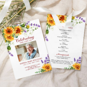 Programa Orden de servicio del funeral de los girasoles