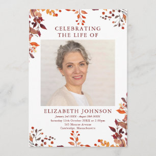 Programa Orden de Servicio del Funeral Rústico Memorial de 