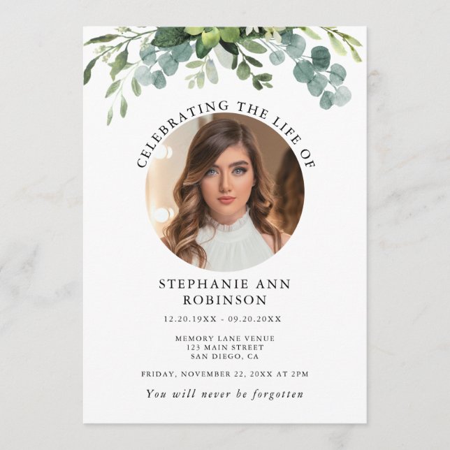 Programa Orden de servicio del funeral simple (Anverso)