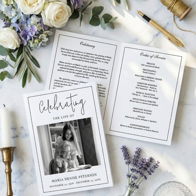 Programa Orden de servicio del Obituario Funeral Mínimo Mod (Subido por el creador)