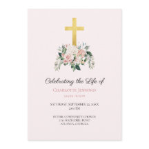 Orden de servicio en memoria funeral floral suave 