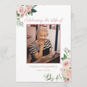 Programa Orden de servicio en memoria funeral floral suave