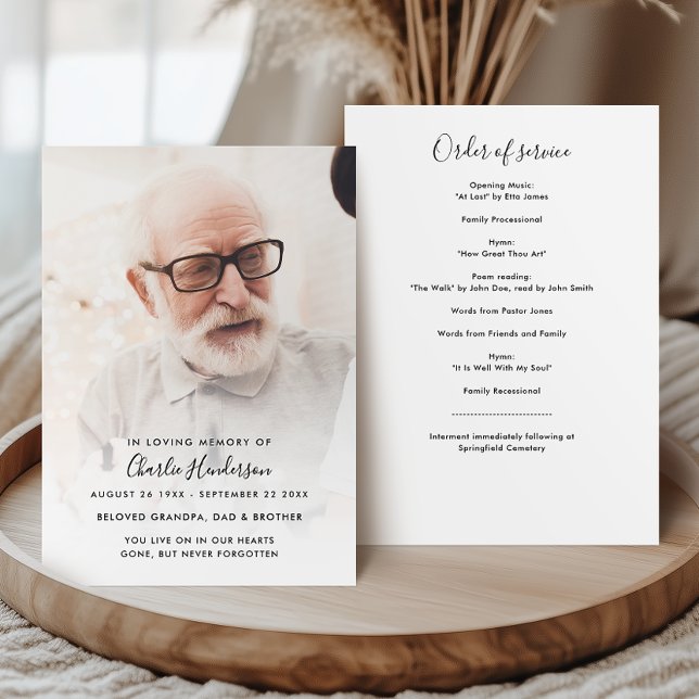 Programa Orden de Servicio Funeral con Fotos Modernas (Subido por el creador)